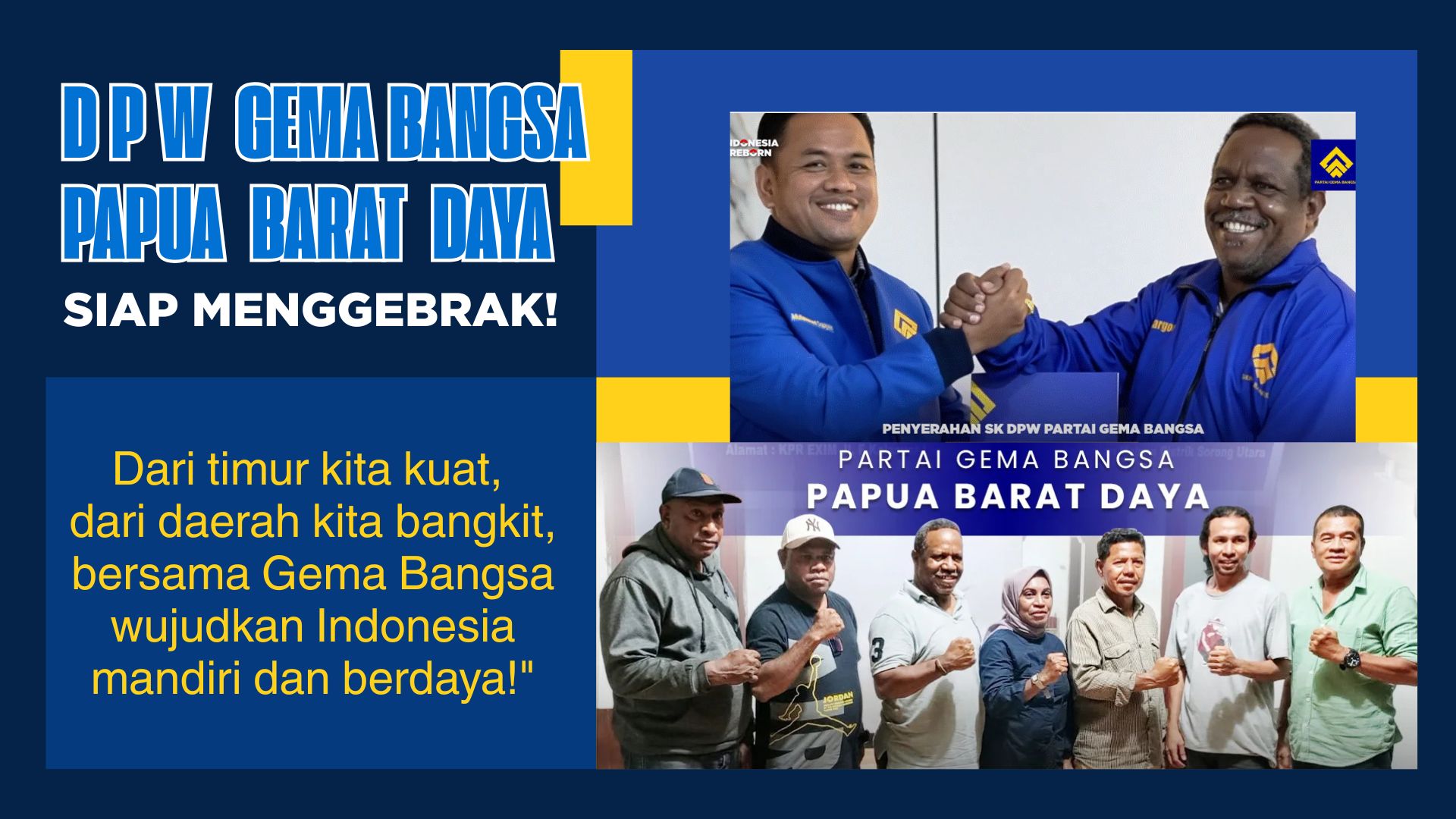 Penyerahan SK Partai Gema Bangsa oleh Muhammad Sopiyan kepada Niko Anari