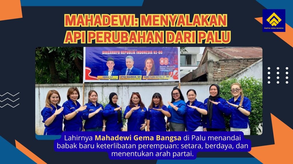 Potret kebersamaan Mahadewi Gema Bangsa Palu, sayap perempuan Partai Gema Bangsa, sebagai simbol kebangkitan politik perempuan di Sulawesi Tengah