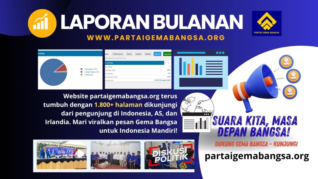 laporan bulanan peningkatan pengunjung web partaigemabangsa.org
