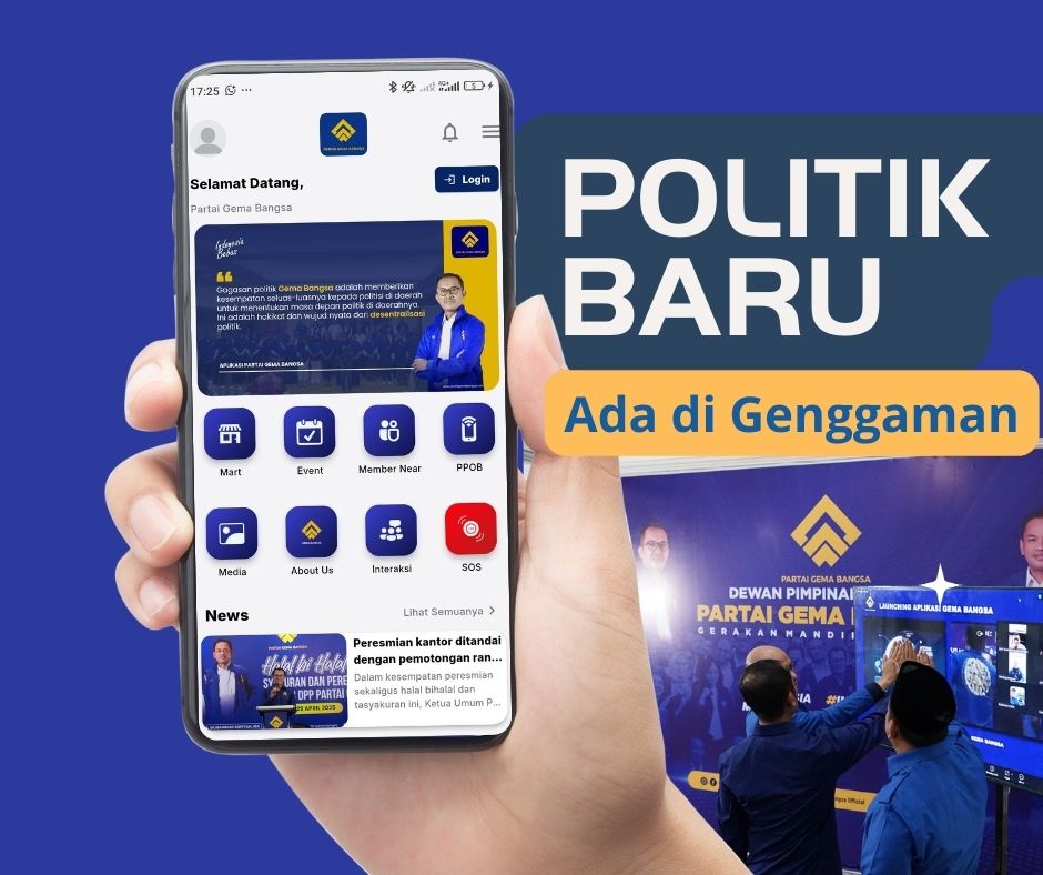 Ketua Umum Partai Gema Bangsa memperkenalkan Aplikasi Gema Bangsa sebagai terobosan politik digital di Indonesia