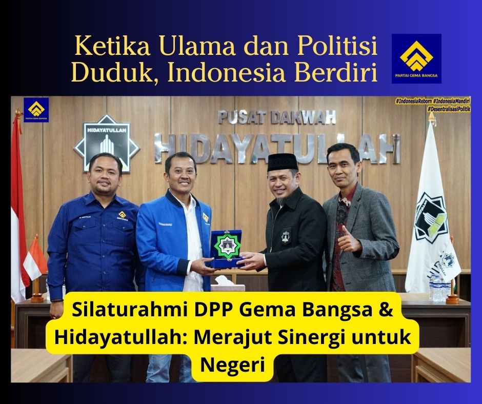 Pimpinan DPP Partai Gema Bangsa saat bersilaturahmi dengan jajaran DPP Hidayatullah di Jakarta.