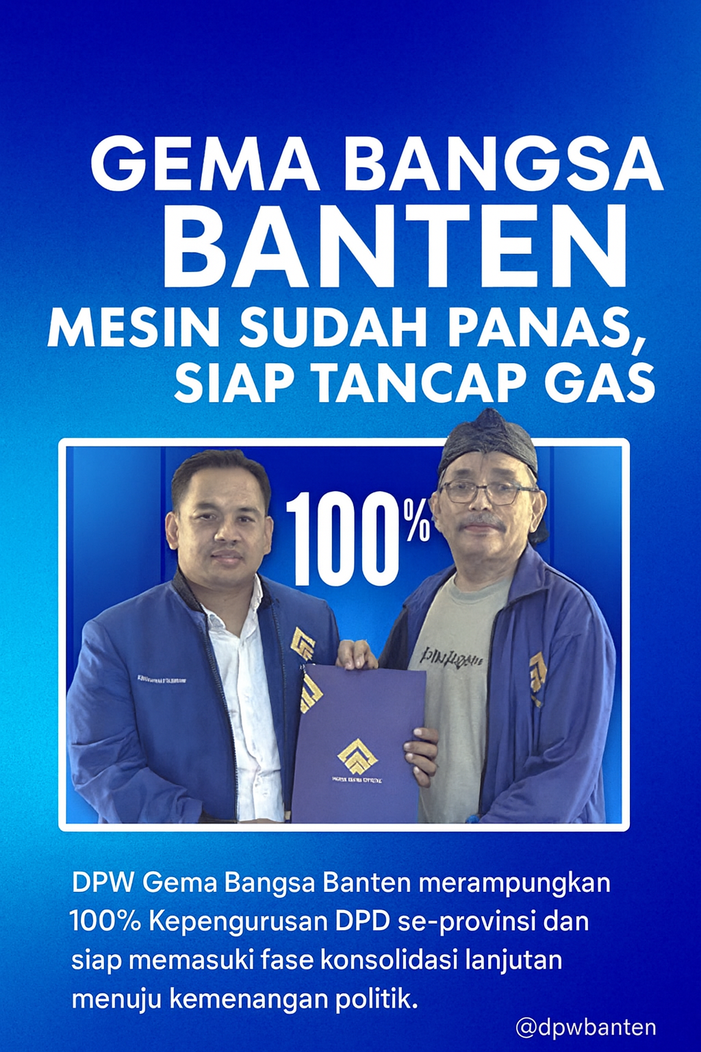 dr. Yandra Doni, ketua DPW Gema Bangsa Banten berpose bersama sekjen DPP Gema Bangsa