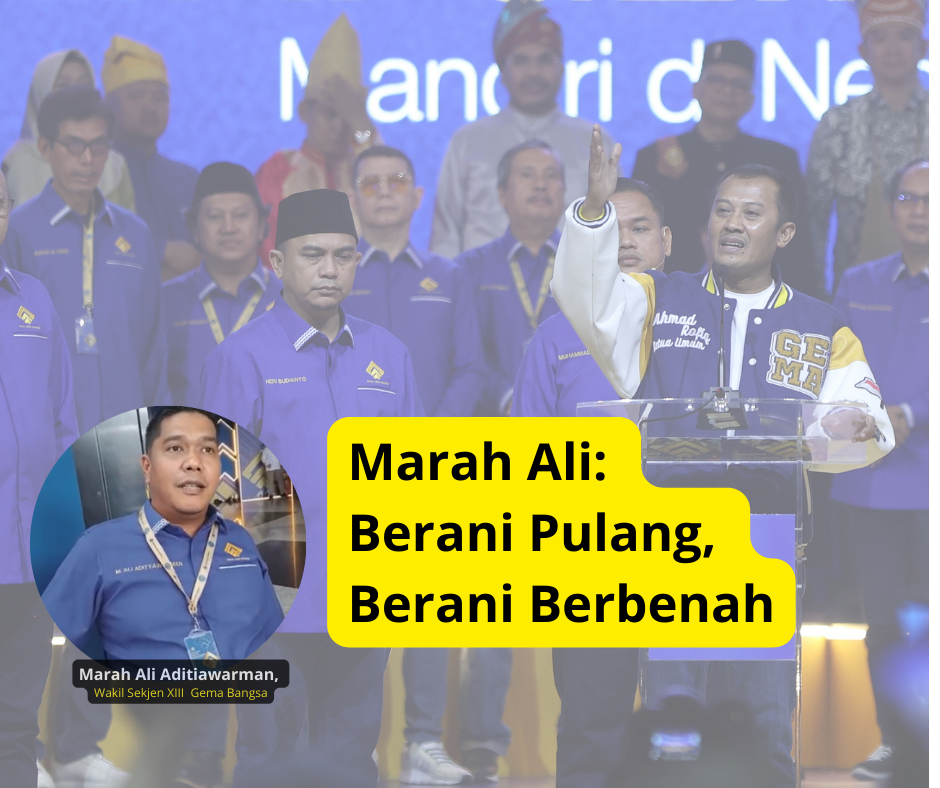 Marah Ali Aditiawarman, Wakil Sekjen XIII Partai Gema Bangsa, saat bincang santai dengan Redaksi Partaigemabangsa.org
