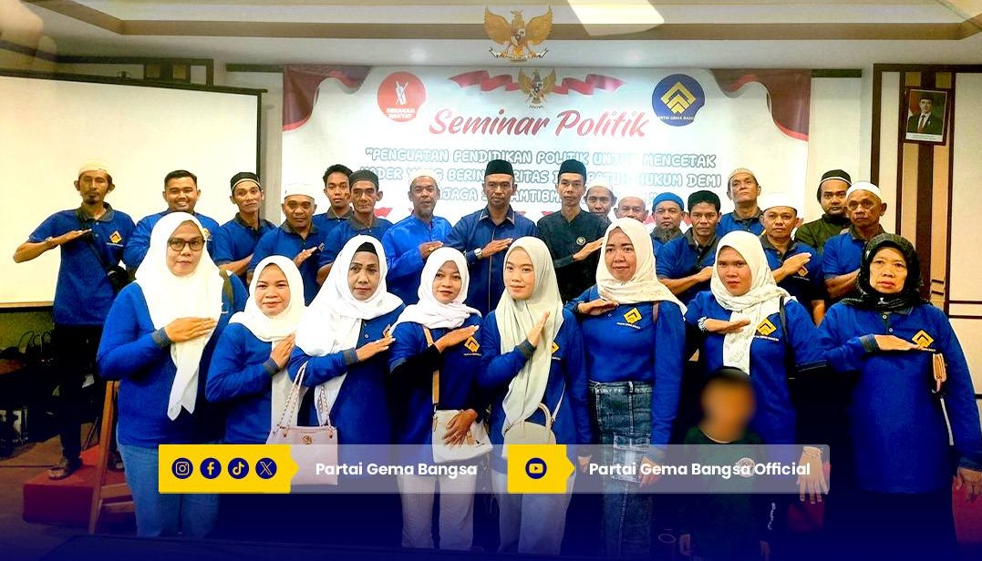 "Ketua DPW Gema Bangsa Kalsel Mimin dan jajaran Polda Kalsel dalam seminar politik di Banjarmasin