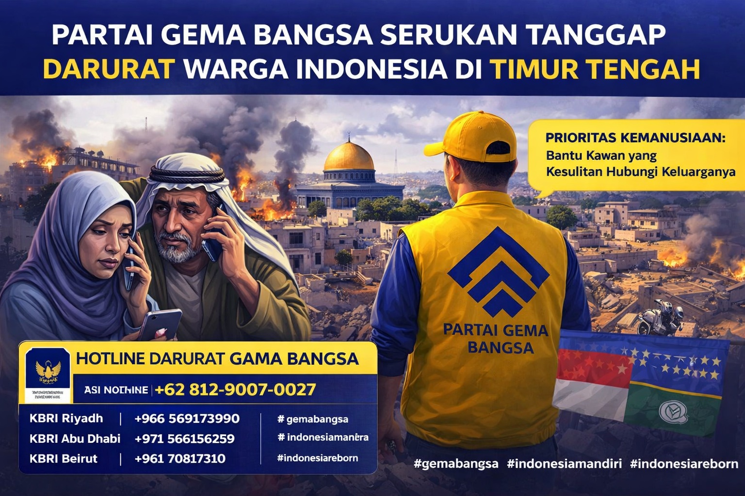 Hotline Darurat WNI Timur Tengah: Gema Bangsa Kawal Keselamatan Warga