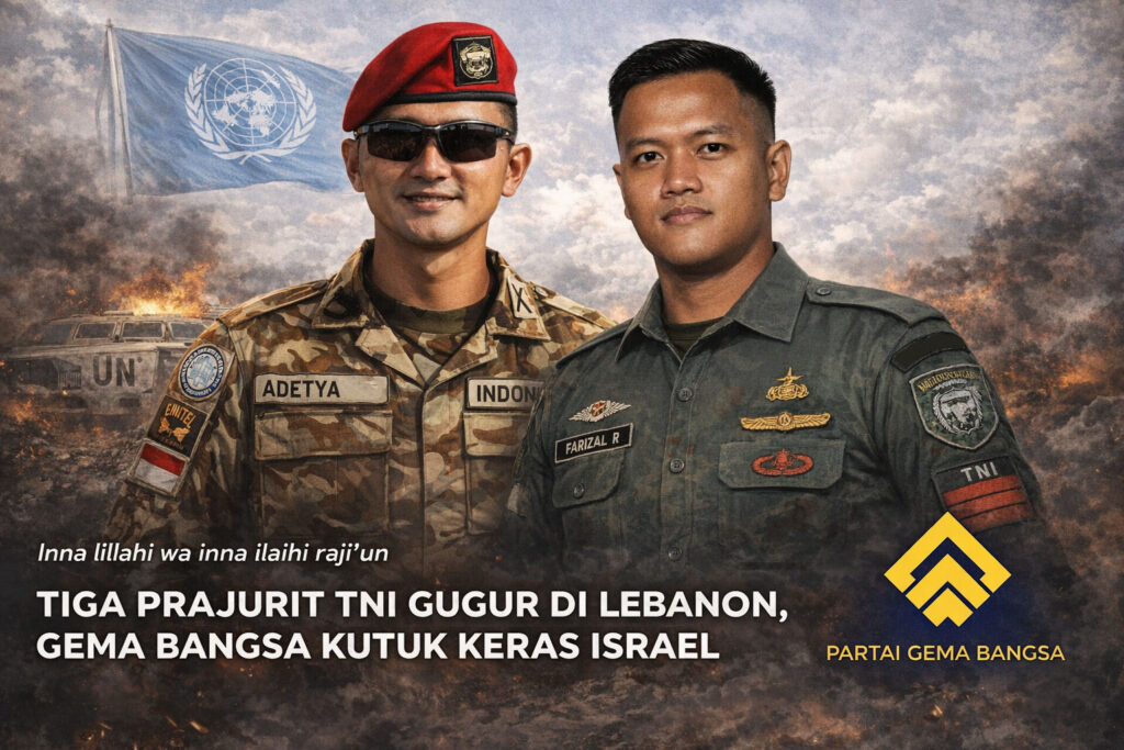 Tiga Prajurit TNI Gugur di Lebanon, Gema Bangsa Kutuk Keras Israel