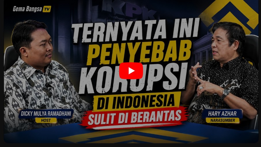 Akar penyebab korupsi di Indonesia bersama Hary Azhar di Gema Bangsa TV. Simak diskusi mendalam mengenai sistem, birokrasi, dan solusinya.